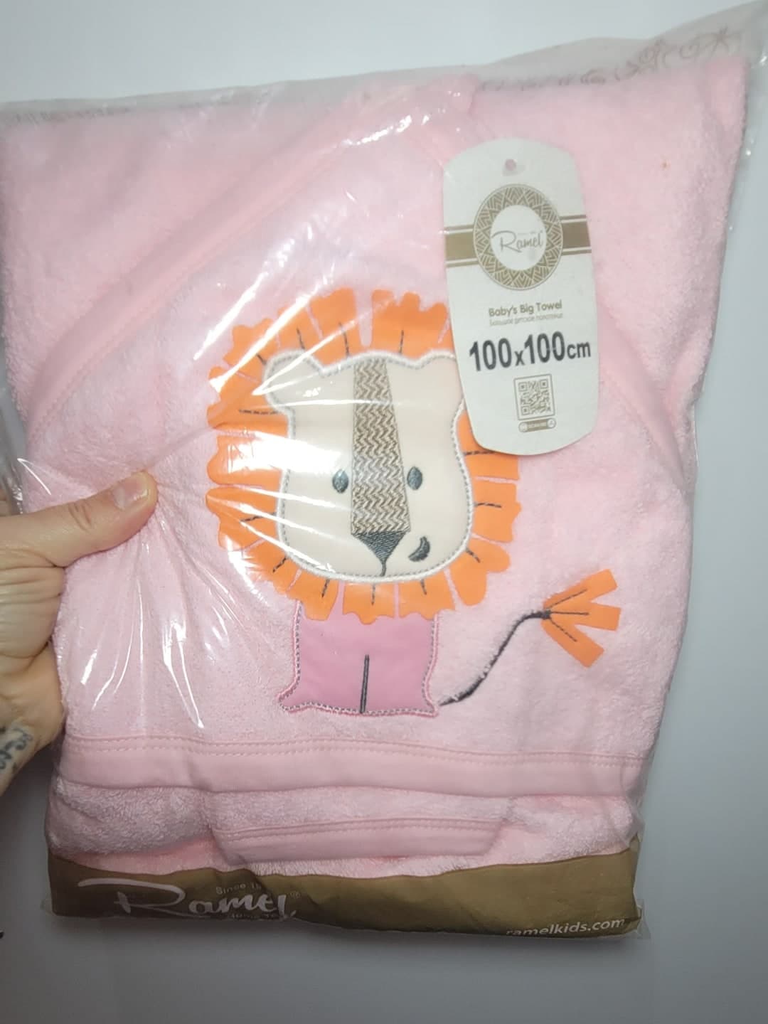 Peshqir i madh për bebe Ramel, 100 × 100 cm, 100% pambuk